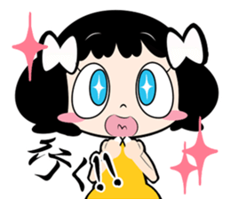 Girl of white ribbon sticker #1252590