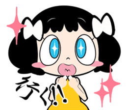 Girl of white ribbon sticker #1252590