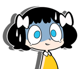 Girl of white ribbon sticker #1252595