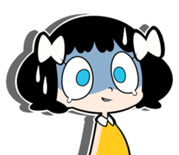 Girl of white ribbon sticker #1252595