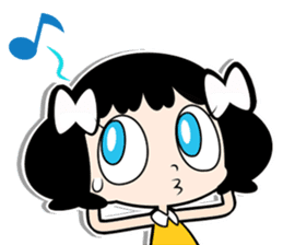 Girl of white ribbon sticker #1252596