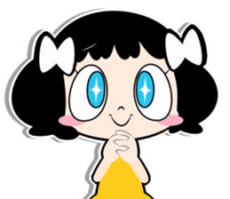 Girl of white ribbon sticker #1252598