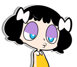 Girl of white ribbon sticker #1252600