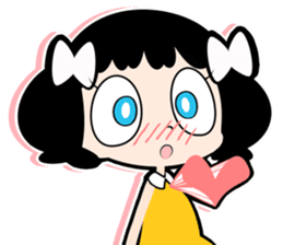 Girl of white ribbon sticker #1252601