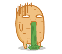 Popomo the potato life sticker #1254597