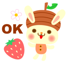 Rabbit and cat head of acorn sticker #1254884