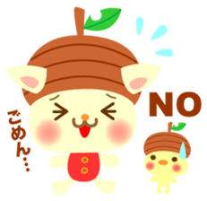 Rabbit and cat head of acorn sticker #1254885