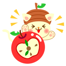 Rabbit and cat head of acorn sticker #1254886