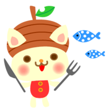 Rabbit and cat head of acorn sticker #1254887