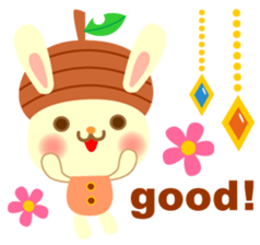 Rabbit and cat head of acorn sticker #1254893