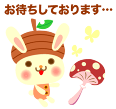 Rabbit and cat head of acorn sticker #1254896