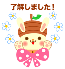 Rabbit and cat head of acorn sticker #1254902