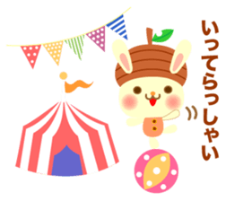 Rabbit and cat head of acorn sticker #1254904