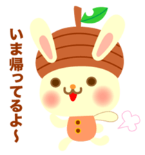 Rabbit and cat head of acorn sticker #1254909