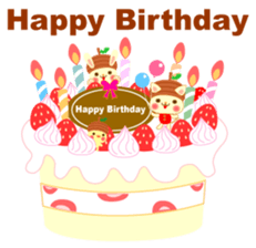 Rabbit and cat head of acorn sticker #1254910