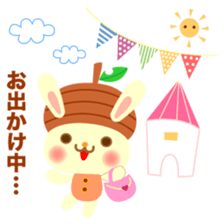 Rabbit and cat head of acorn sticker #1254911