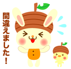 Rabbit and cat head of acorn sticker #1254913