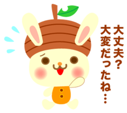 Rabbit and cat head of acorn sticker #1254916