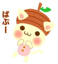 Rabbit and cat head of acorn sticker #1254917