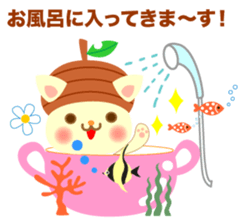 Rabbit and cat head of acorn sticker #1254919