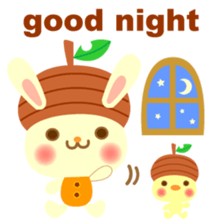 Rabbit and cat head of acorn sticker #1254920
