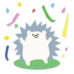 Sticker of hedgehog gray