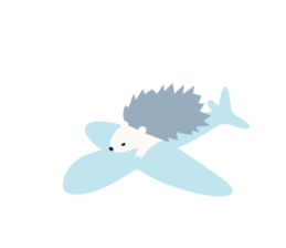 Sticker of hedgehog gray sticker #1255895