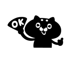 Black cat with a pattern on the forehead sticker #1256485