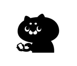 Black cat with a pattern on the forehead sticker #1256504