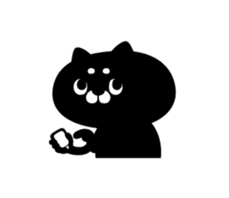 Black cat with a pattern on the forehead sticker #1256504