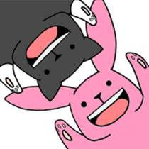 cat and rabbit sticker #1256996