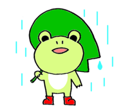 Frog wearing rainboots sticker #1259294