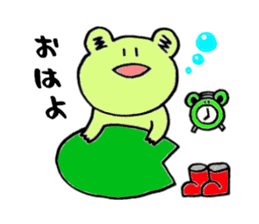 Frog wearing rainboots sticker #1259306