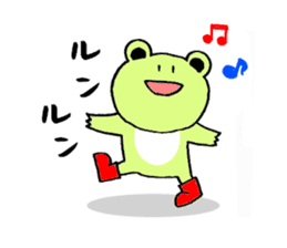 Frog wearing rainboots sticker #1259309