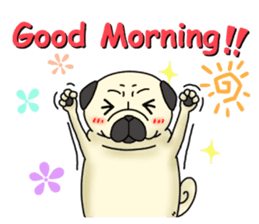 Cheerful pug dog  Daily conversation sticker #1259610
