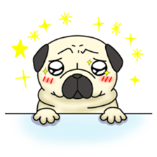 Cheerful pug dog  Daily conversation sticker #1259626