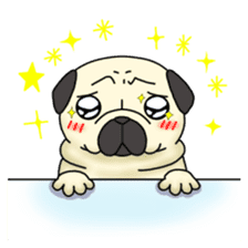 Cheerful pug dog  Daily conversation sticker #1259626