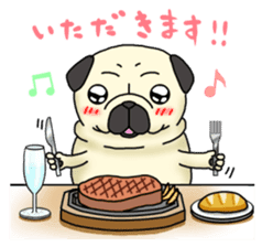 Cheerful pug dog  Daily conversation sticker #1259638