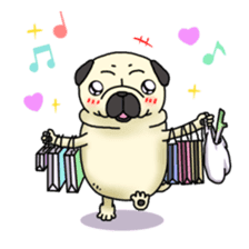 Cheerful pug dog  Daily conversation sticker #1259640