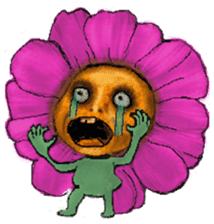 The flower duende with a human face sticker #1261002
