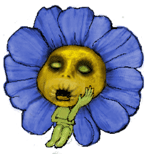 The flower duende with a human face sticker #1261003