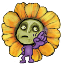 The flower duende with a human face sticker #1261004