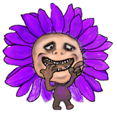 The flower duende with a human face sticker #1261007