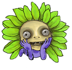 The flower duende with a human face sticker #1261008