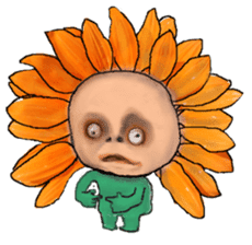 The flower duende with a human face sticker #1261009