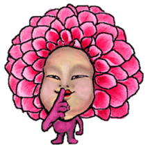 The flower duende with a human face sticker #1261020