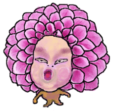 The flower duende with a human face sticker #1261021