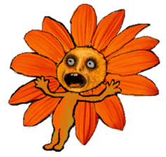 The flower duende with a human face sticker #1261022