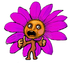 The flower duende with a human face sticker #1261025