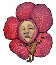 The flower duende with a human face sticker #1261028